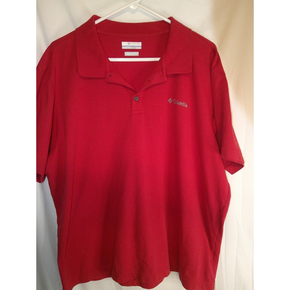 Columbia Regular Fit Polo Shirt Casual Short Sleeve‎ Red XL